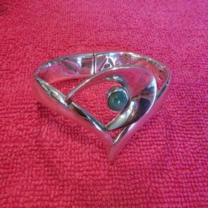 COPY - Sterling Silver and jade cuff